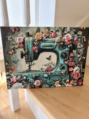 Completed Diamond Art Sewing Machine